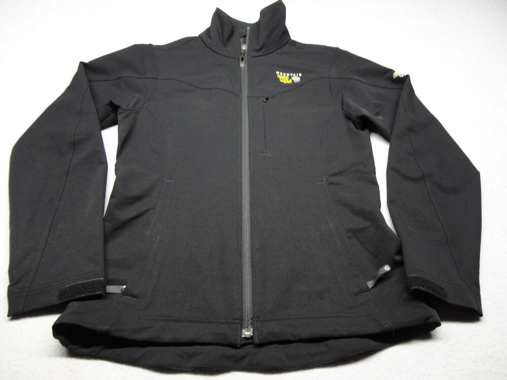 Mountain Hard Wear Jacket Womens Small Black Softshell Full Zip Hiking Outdoor